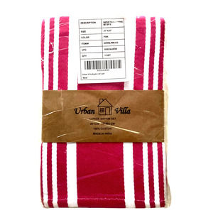 Urban Villa Pink White Cloth Napkins 12 PK New